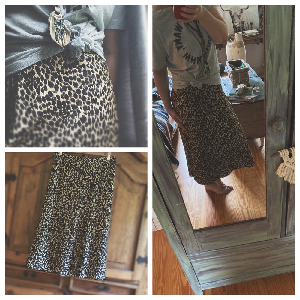Boutique Artisan Leopard Print Midi Skirt | Handmade A-Line | NWOT Hp🌵 - Picture 6 of 11